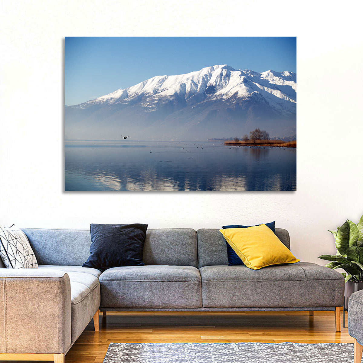 Lake Como Reflection Wall Art in a room, landscape