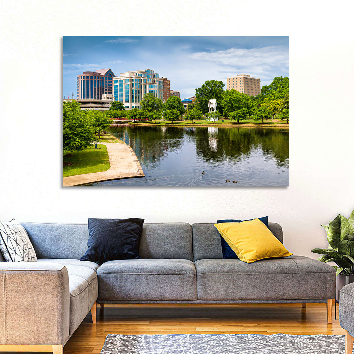 Big Spring Park Skyline, Huntsville Wall Art in a room, landscape