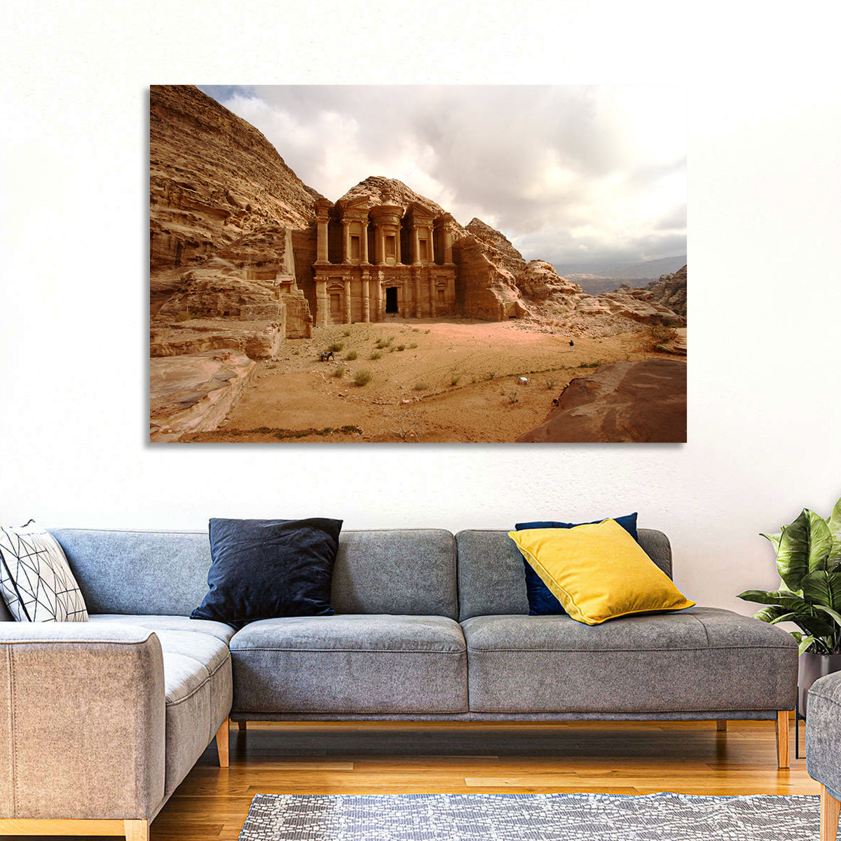 The Monastery of Petra, Jordan Wall Art in a room, landscape