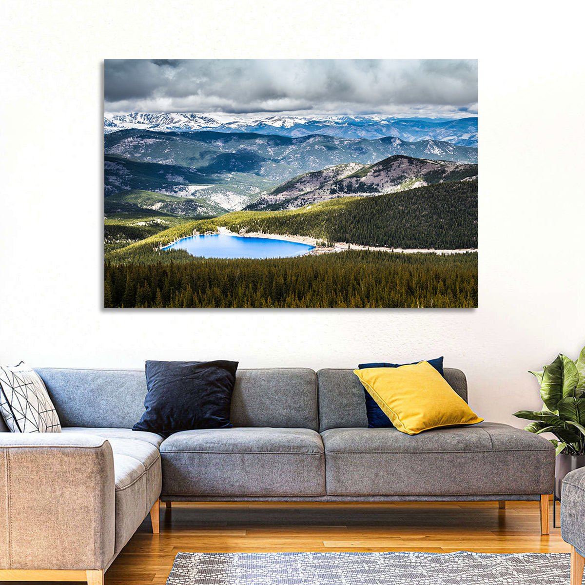 Mt Evans Echo Lake View Wall Art in a room, landscape