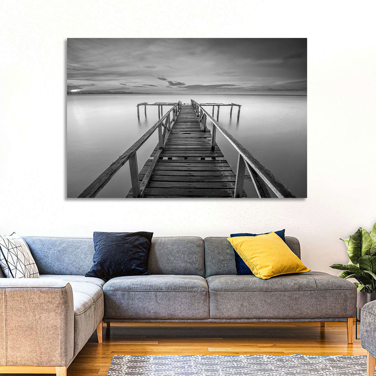Teluk Tempoyak Jetty at Dusk Wall Art in a room, landscape