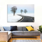 Foggy Winter Road Wall Art