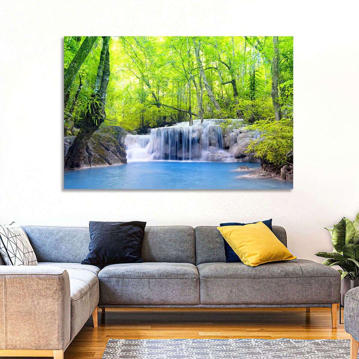 Erawan Falls, Kanchanaburi Wall Art in a room, landscape