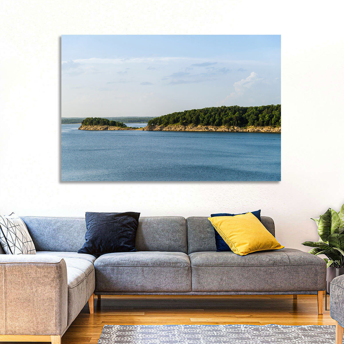 Truman Lake Peninsula Wall Art in a room, landscape