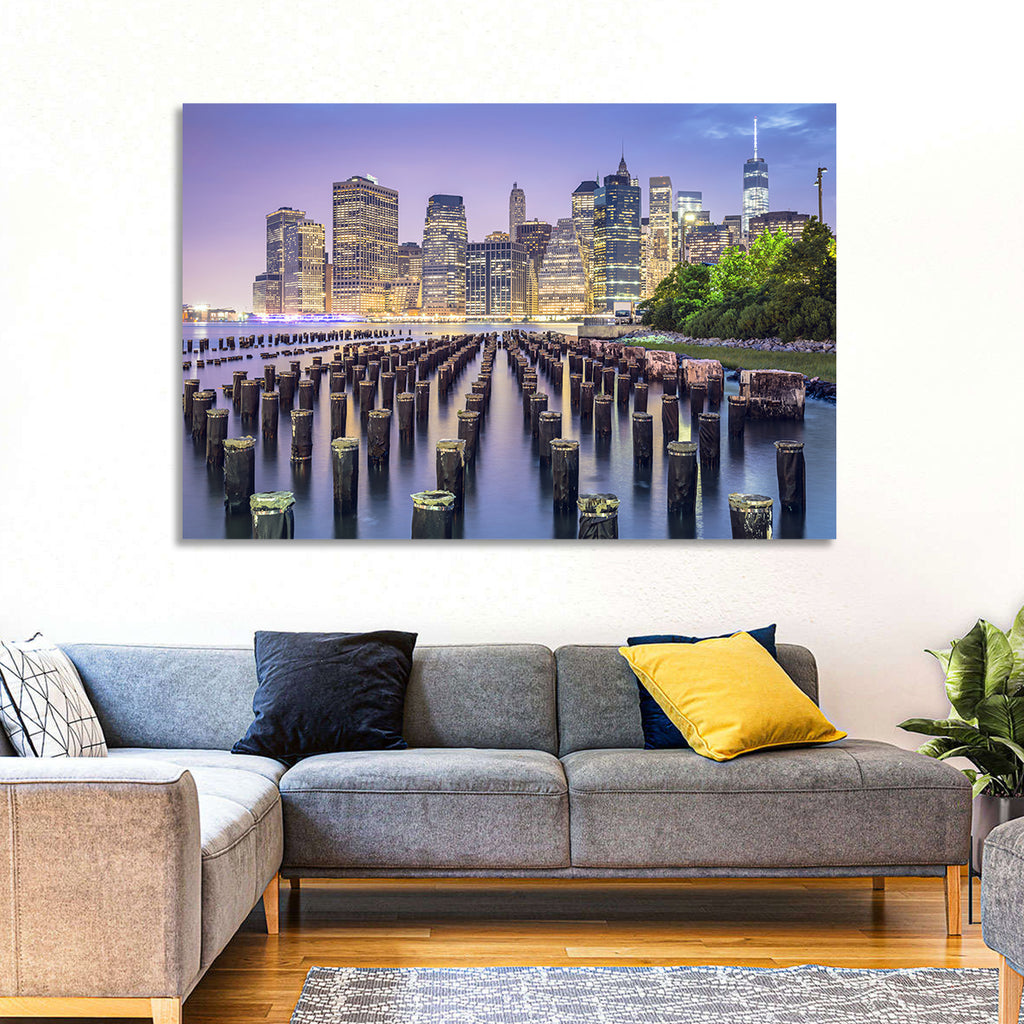 Manhattan Skyline at Twilight Wall Art