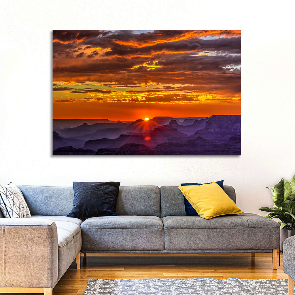 Lipan Point Sunset Sunburst Wall Art