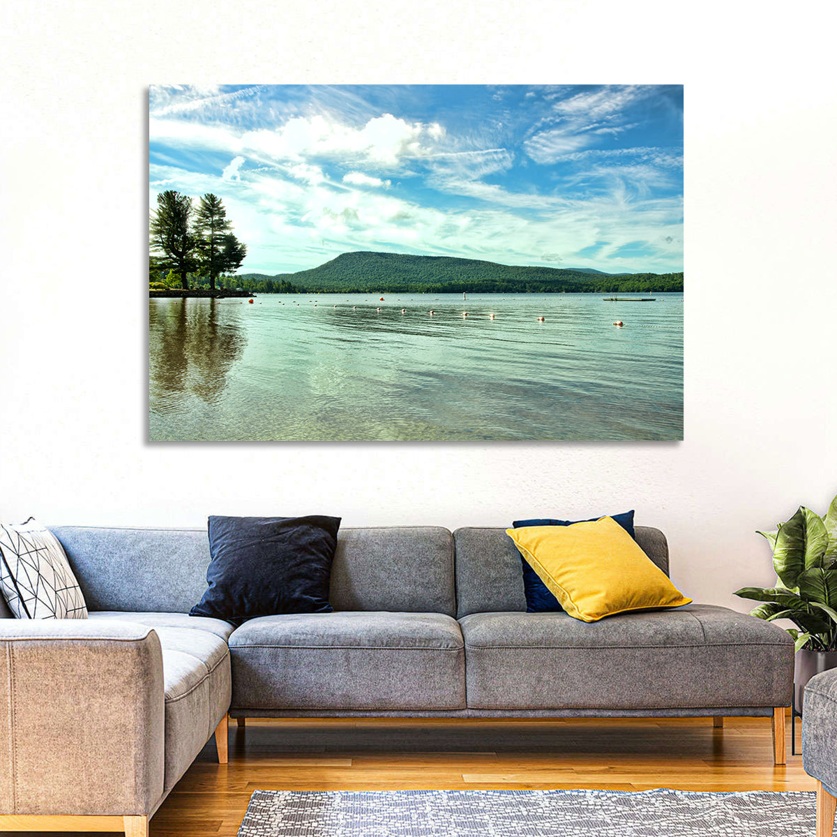 Lake Pleasant Reflections Wall Art in a room, landscape