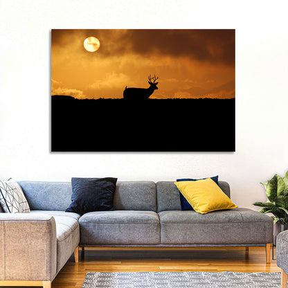 Deer at Sunset Wall Art