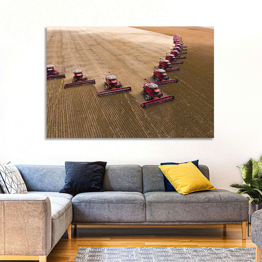 Aerial Soybean Harvest Wall Art