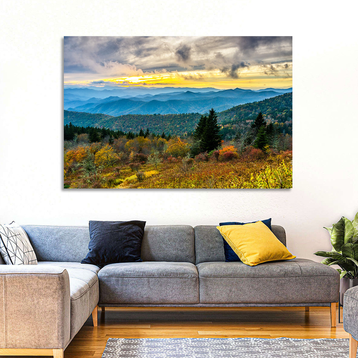 Cowee Mountains Sunset Wall Art