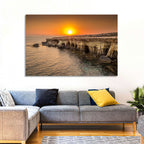 Sunset Over Sea Caves Wall Art