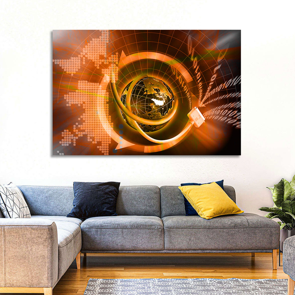Digital Connectivity Globe Wall Art