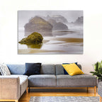 Misty Oregon Sea Stacks Wall Art
