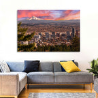 Portland Skyline at Sunset Wall Art