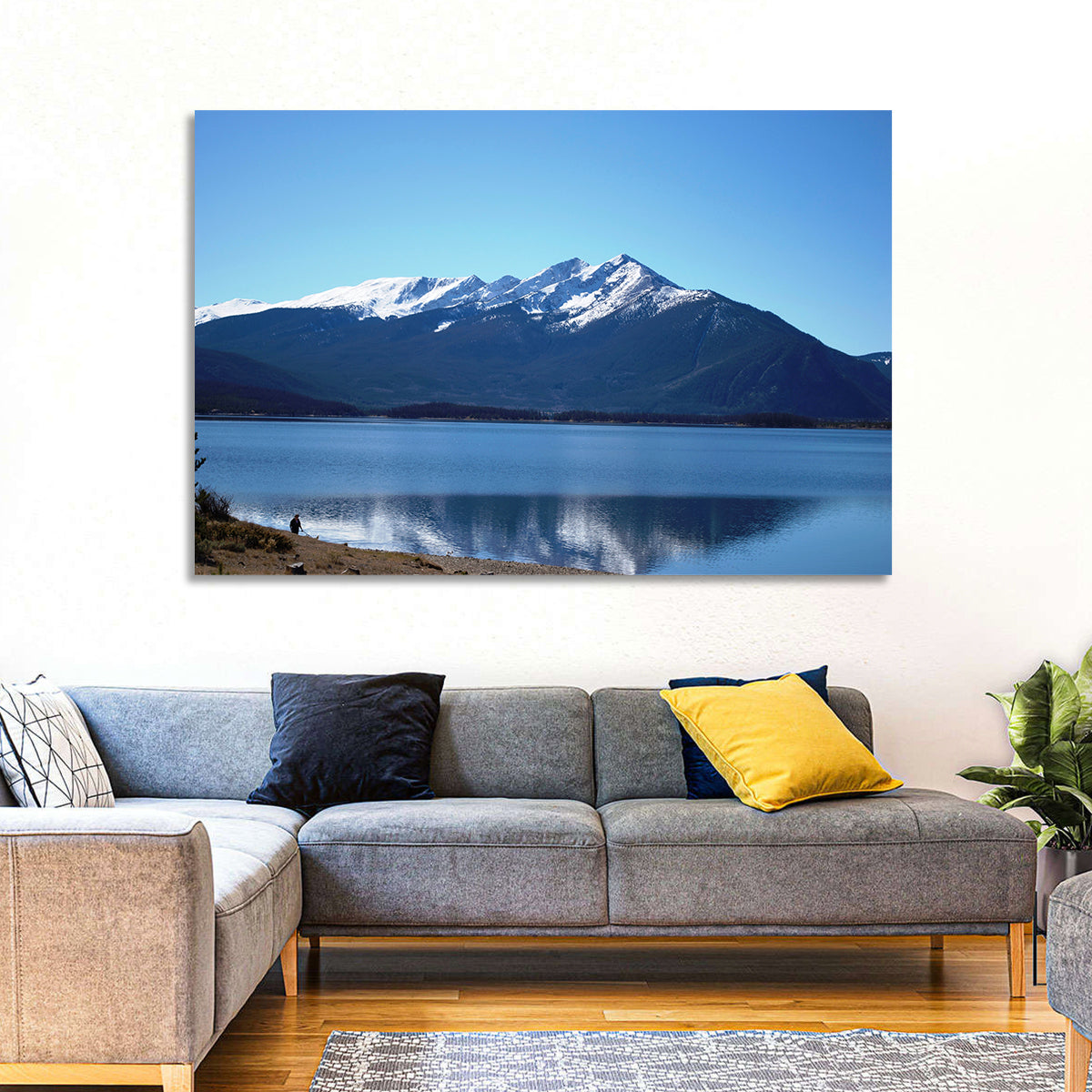 Lake Dillon Reflection Wall Art in a room, landscape