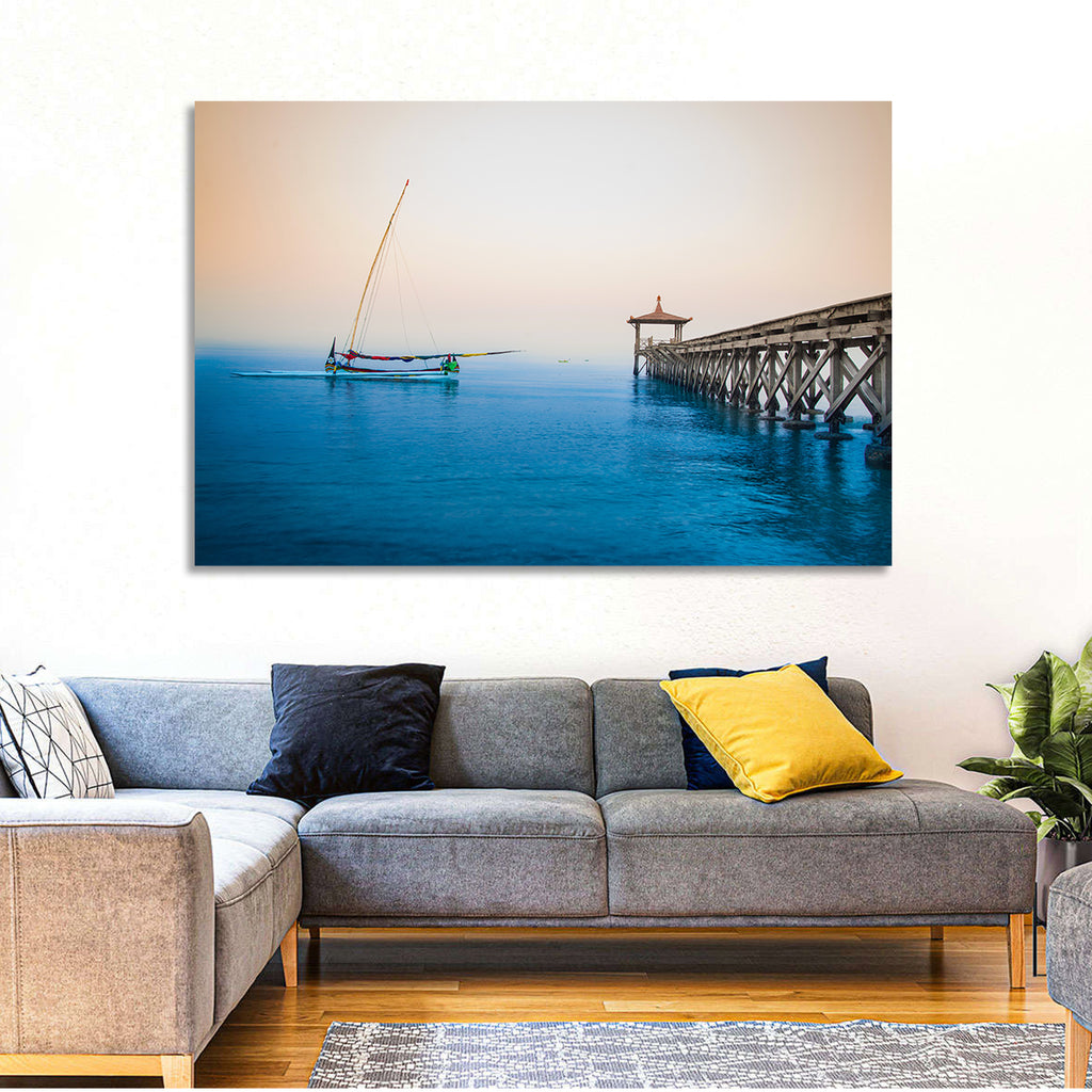 Outrigger Boat and Pier Wall Art