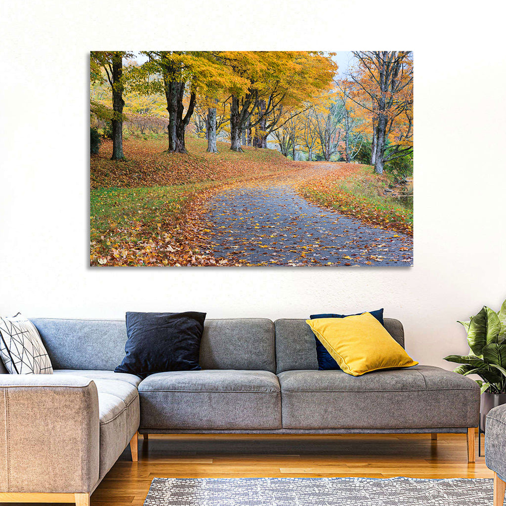 Autumn Road with Golden Canopy Wall Art