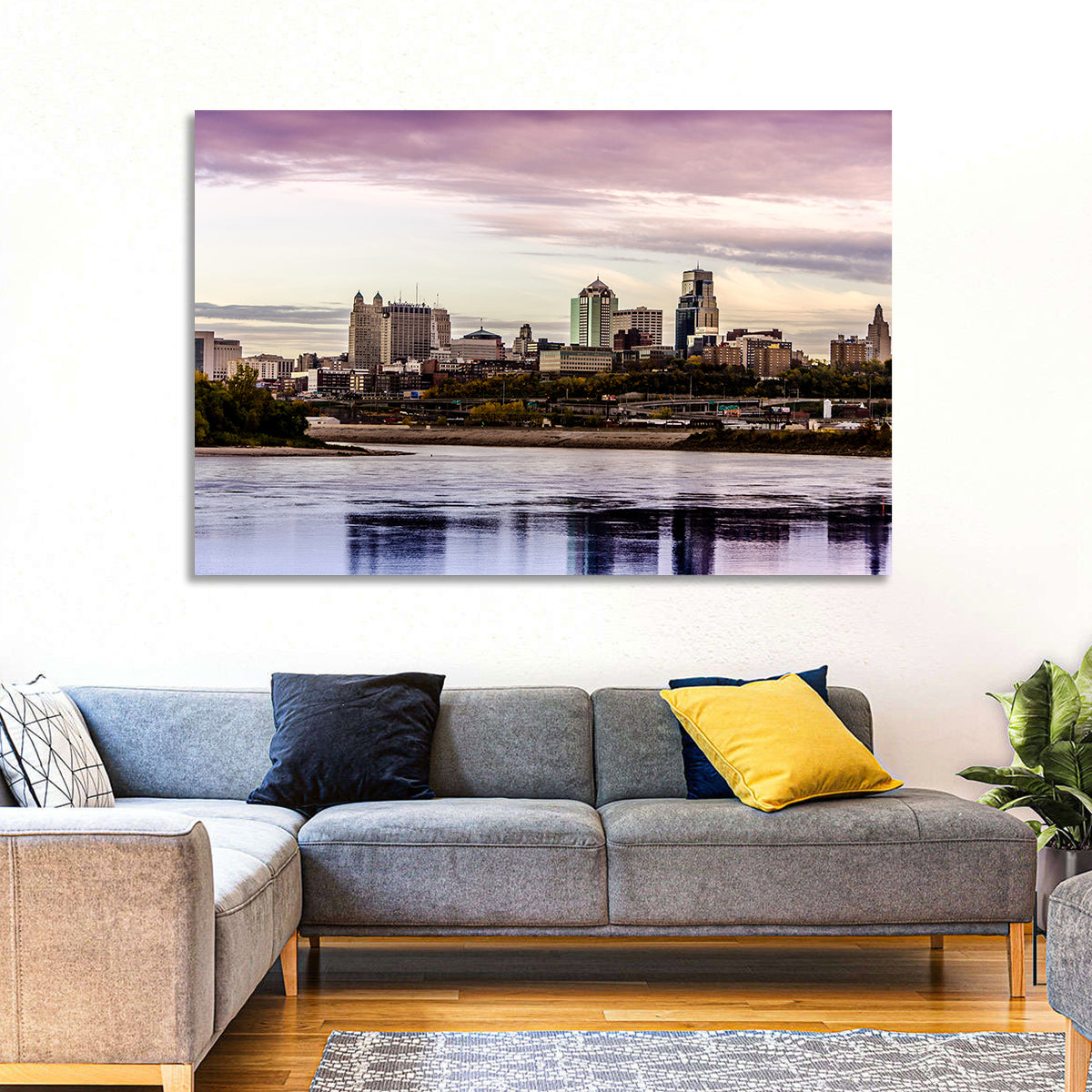 Kansas City Skyline at Dusk Wall Art