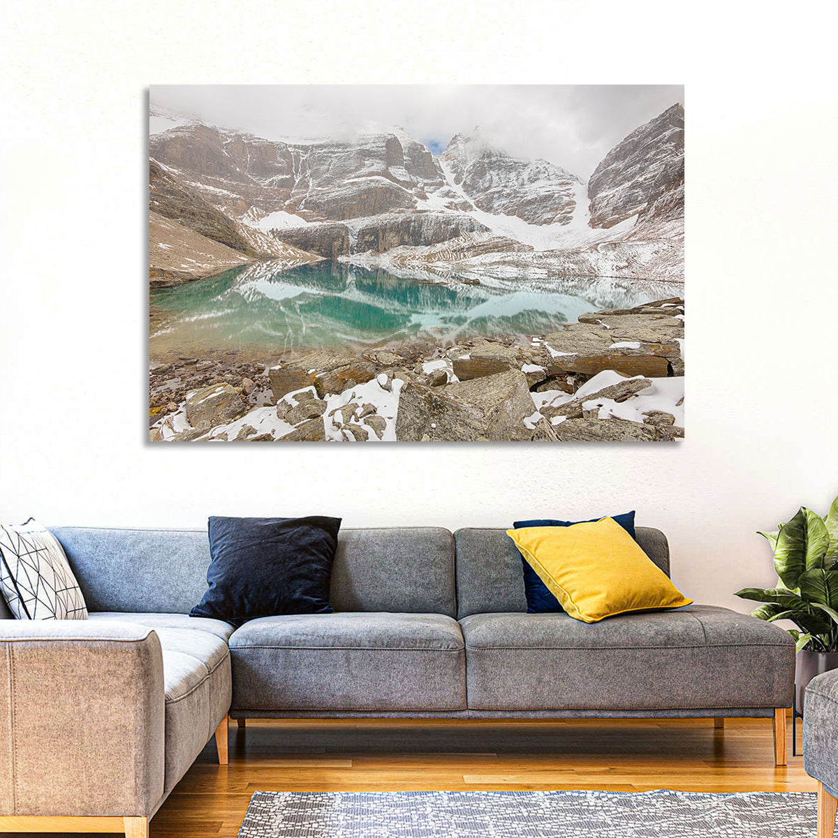 Lake Oesa Reflection Wall Art in a room, landscape