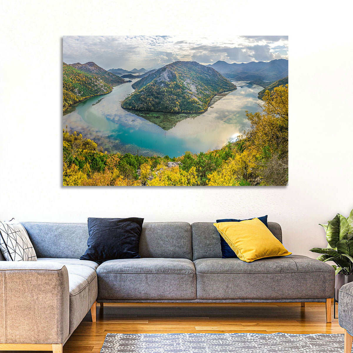 Rijeka Crnojevića Bend, Lake Skadar Wall Art in a room, landscape