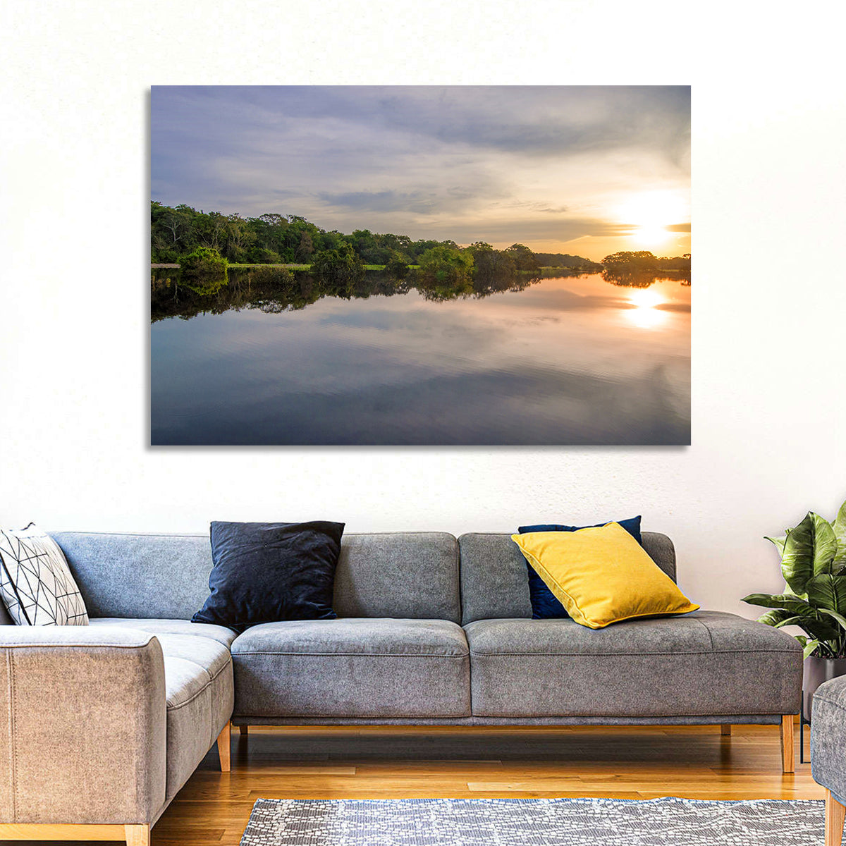 Amazon River Sunset Reflection Wall Art