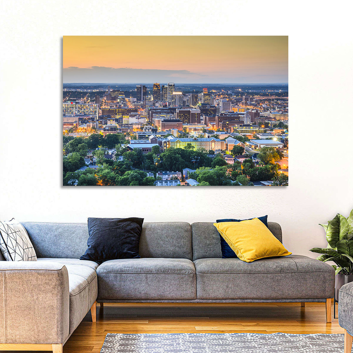 Birmingham Skyline at Golden Hour Wall Art