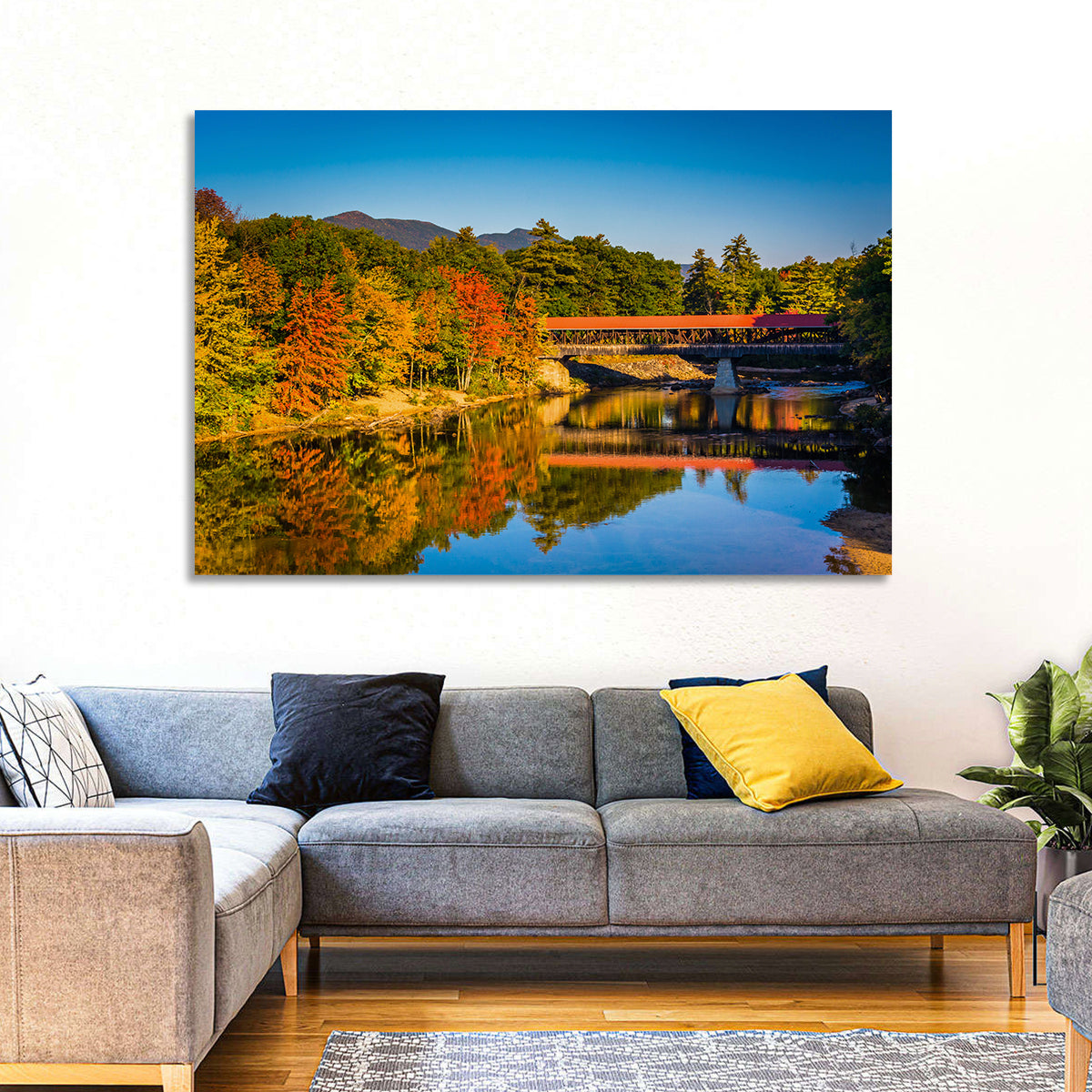 Albany Covered Bridge on Saco River Wall Art