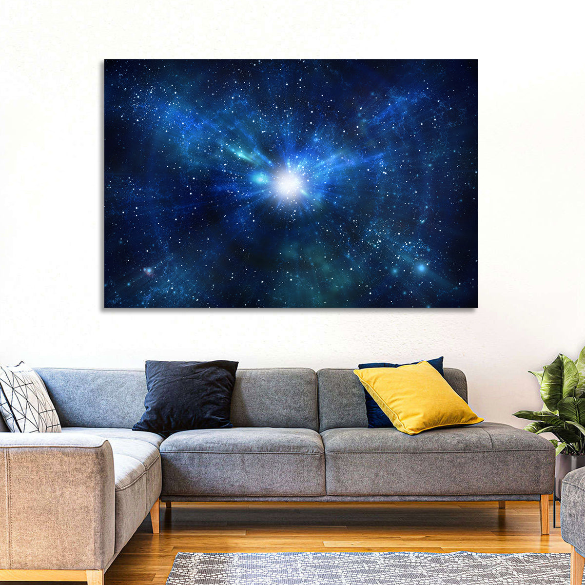 Lightspeed Galaxy Burst Wall Art in a room, landscape