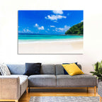 Turquoise Tropical Beach Scene Wall Art