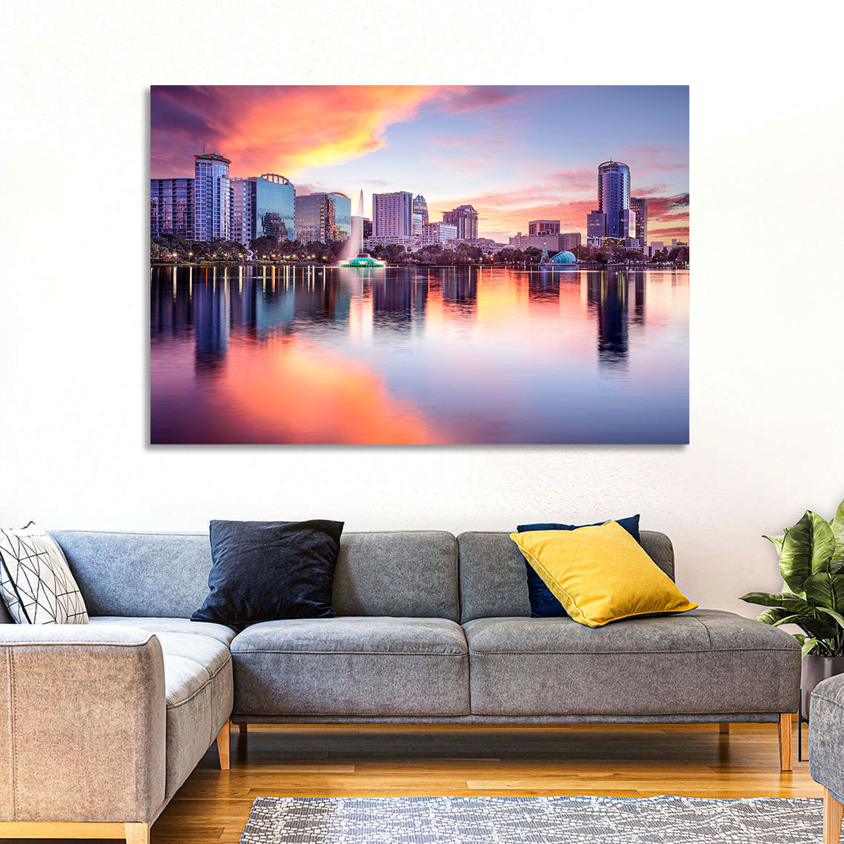 Lake Eola Sunset Orlando Wall Art