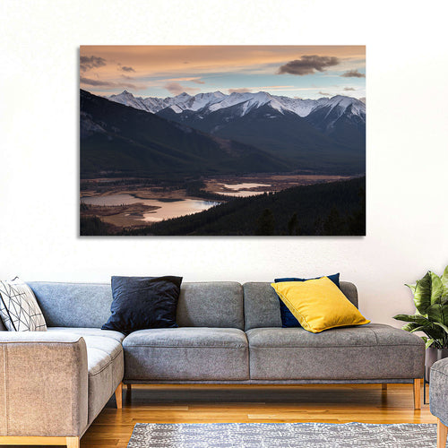 Banff Mountain Lake at Dusk Wall Art
