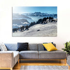 Sunlit Alpine Ski Slope Wall Art