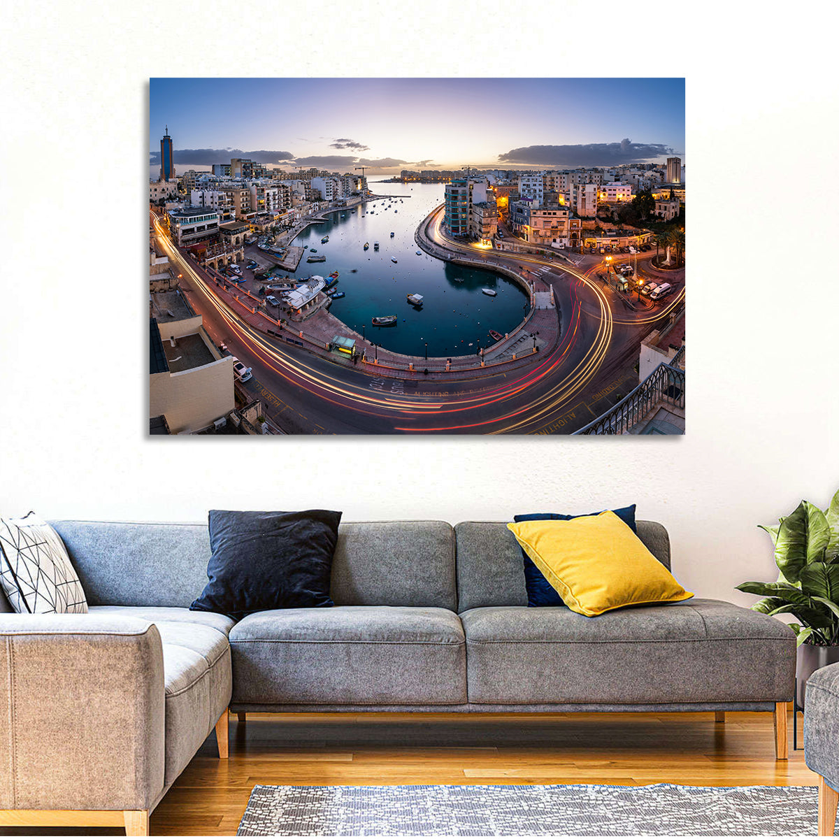 Spinola Bay Light Trails Wall Art in a room, landscape