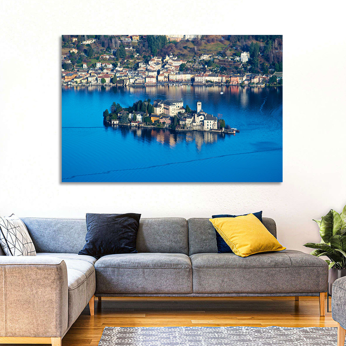 Isola San Giulio, Lake Orta Wall Art in a room, landscape