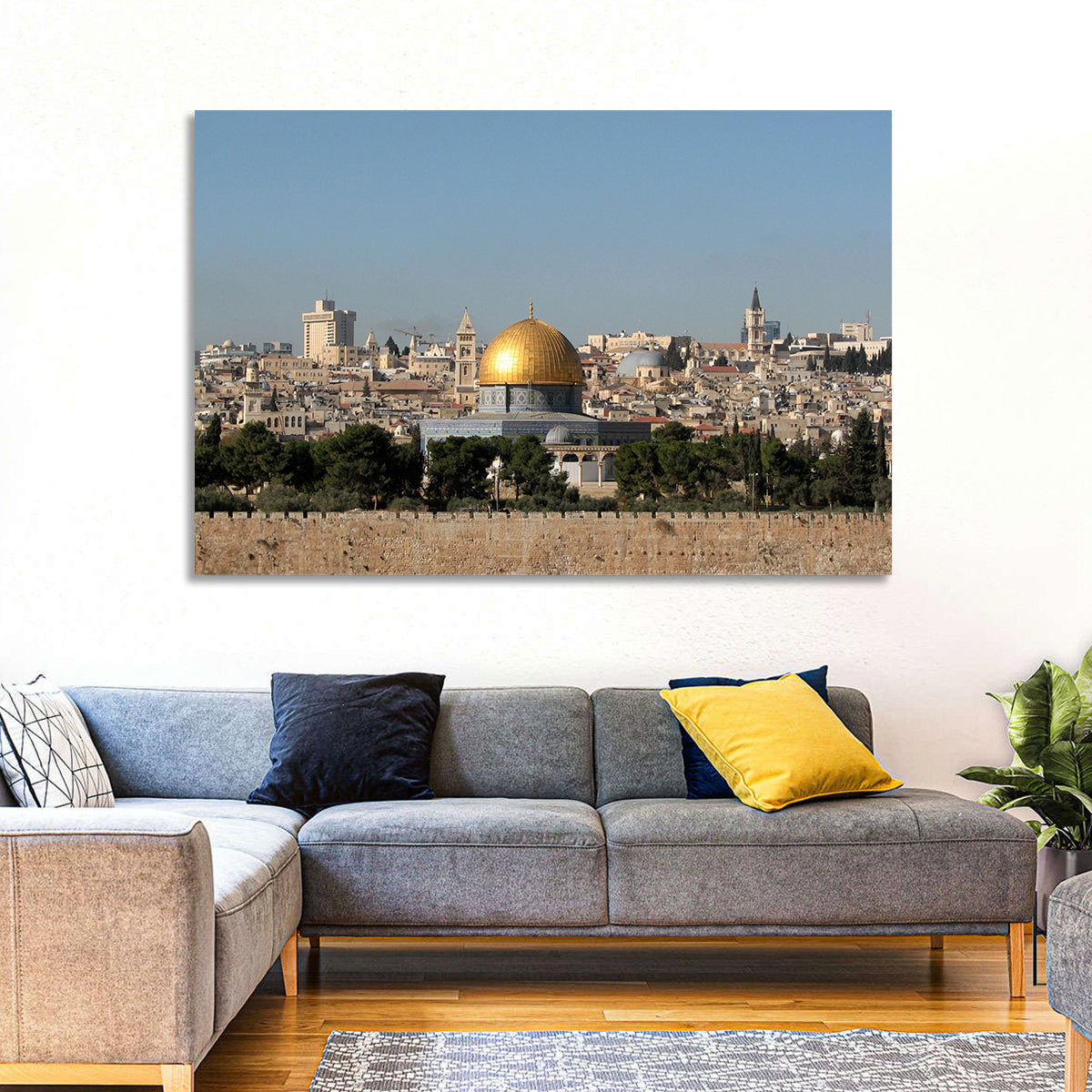 Golden Dome of the Rock, Jerusalem Wall Art in a room, landscape