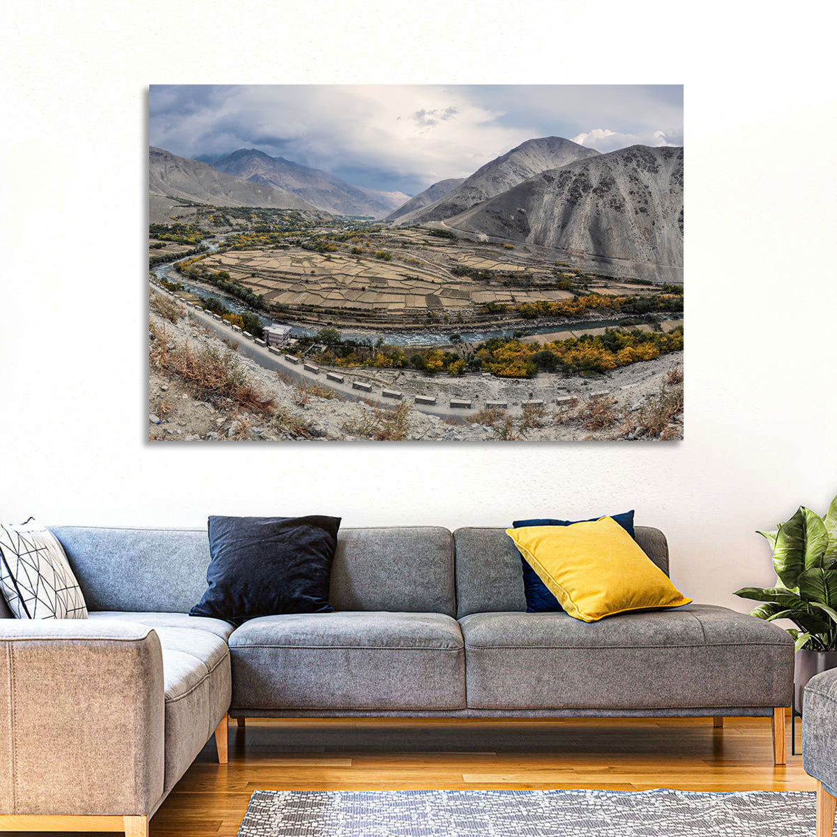 Autumn Valley, Afghanistan Wall Art in a room, landscape