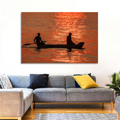 Sailing Boat at Sunset Wall Art