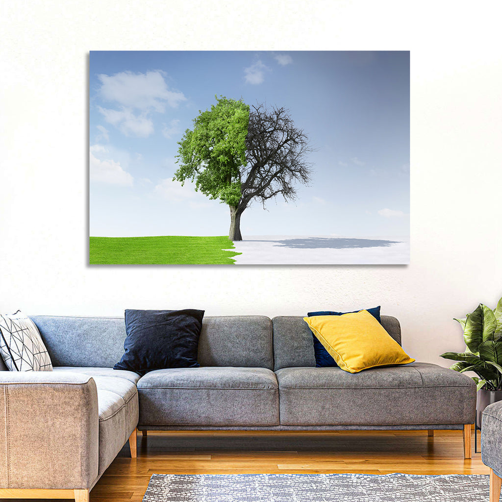 Split Seasons Tree Wall Art