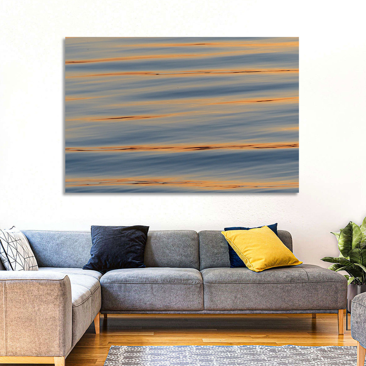 Sunset Ripples Abstract Wall Art