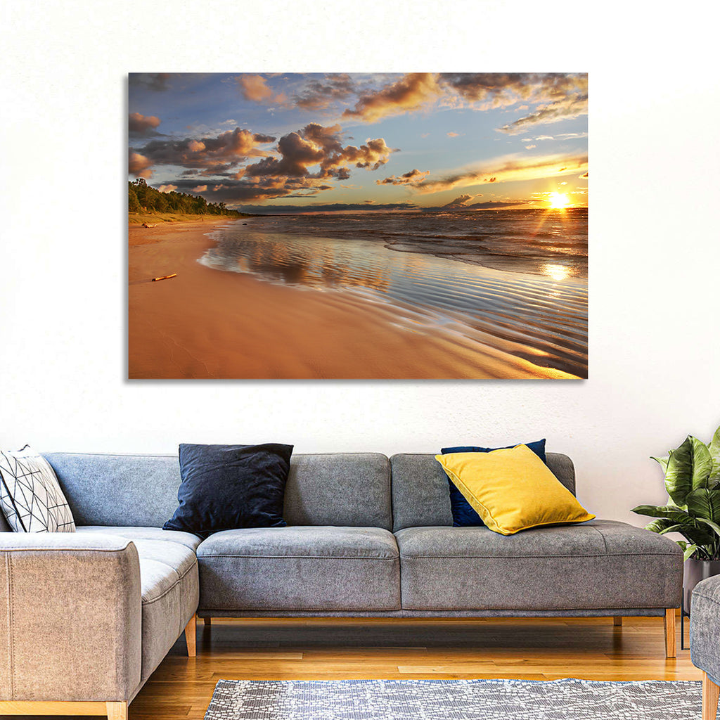Lake Huron Sunset Beach Wall Art