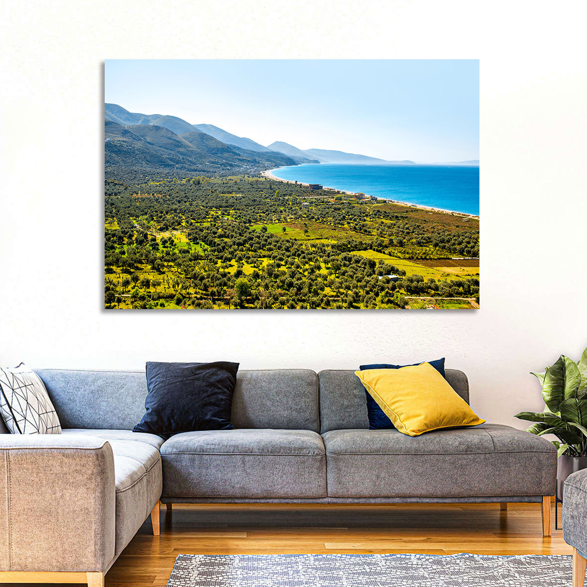 Borsh Coastline, Albania Wall Art in a room, landscape