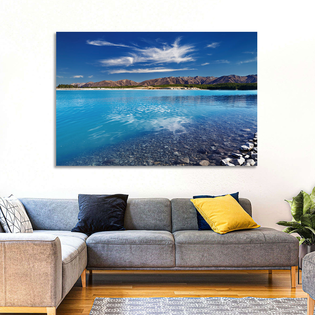 Lake Pukaki Pebble Shore Wall Art