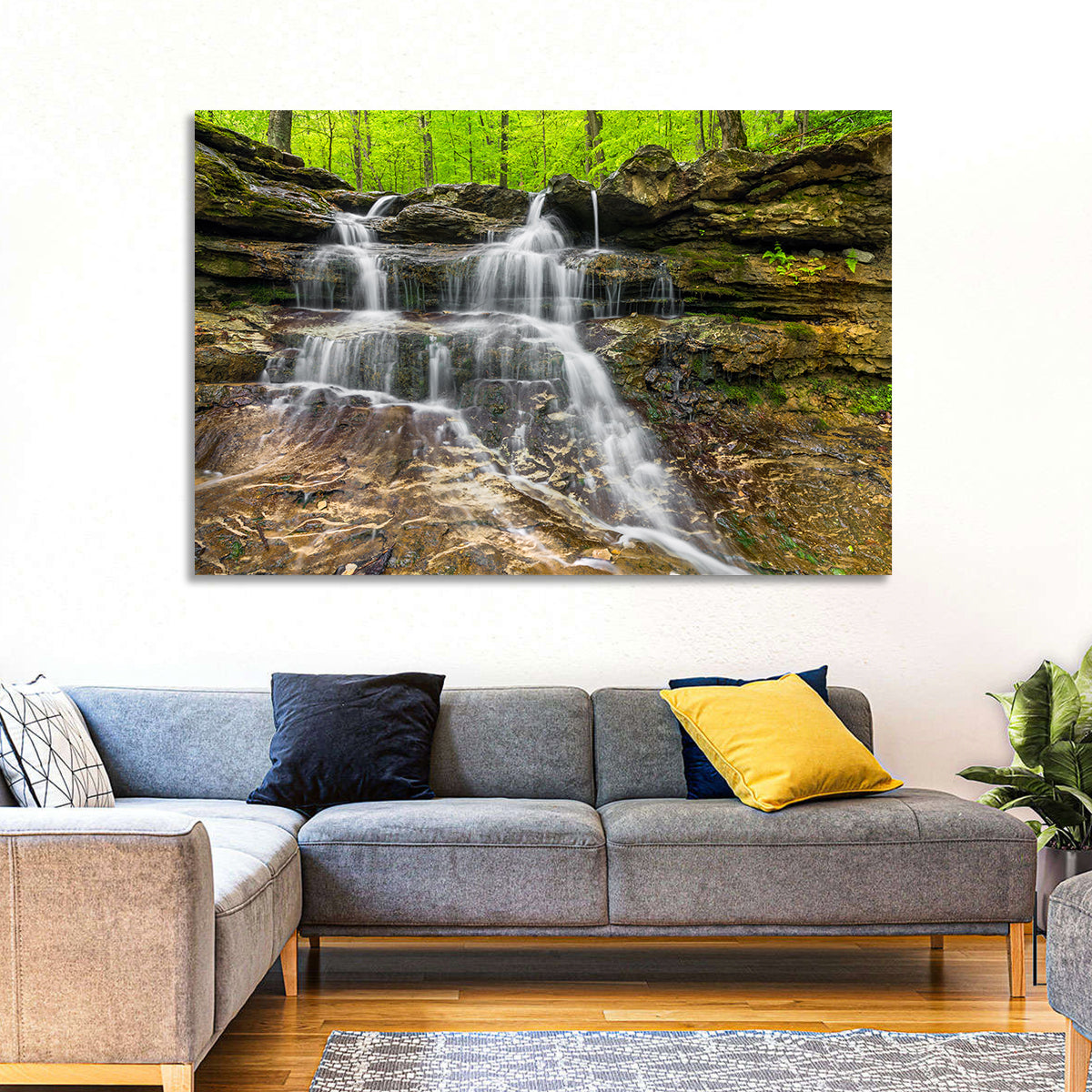 Mossy Ledge Waterfall Wall Art