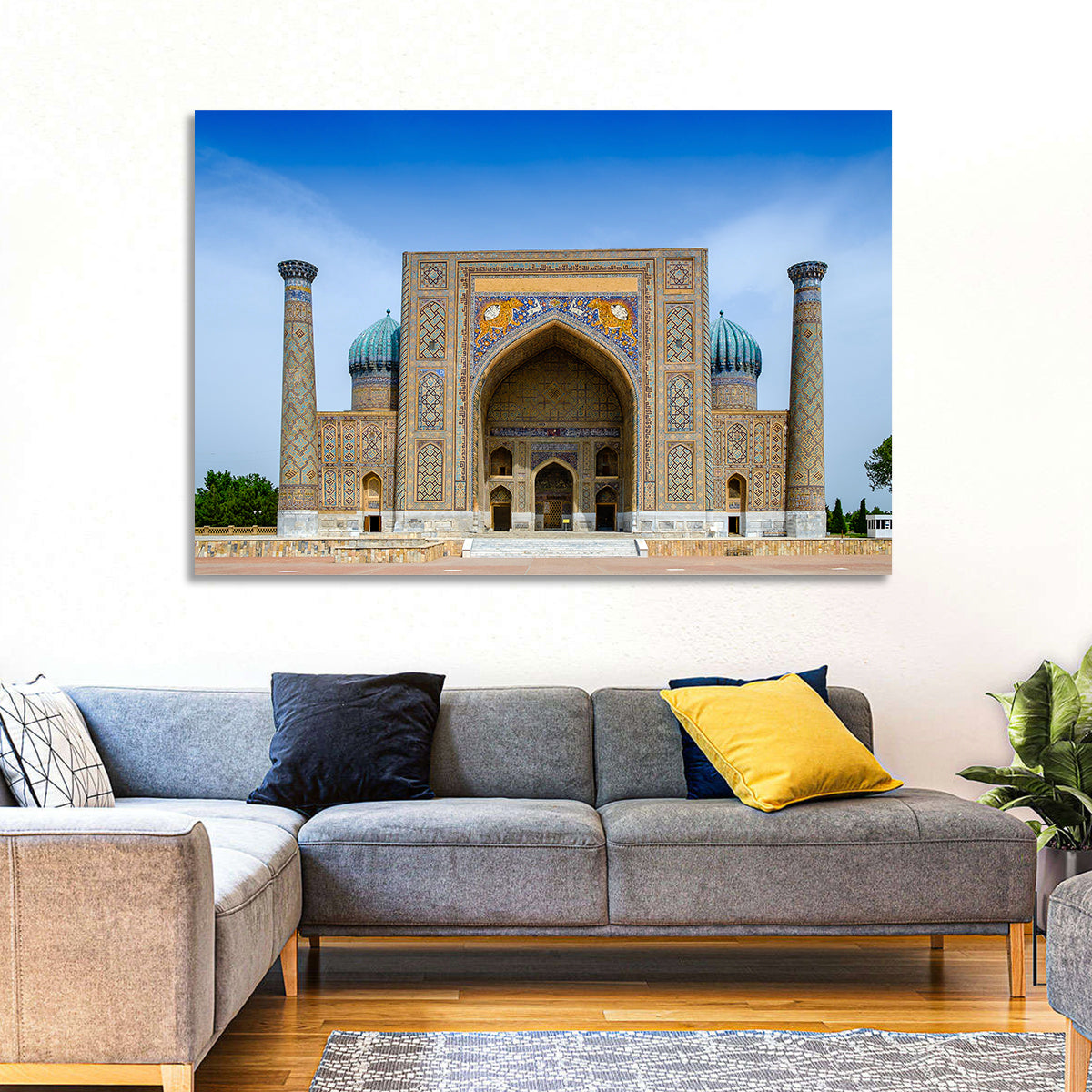 Sher-dor Madrasah, Registan Square Wall Art in a room, landscape