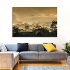Bronze Morning Mist Over Hills Wall Art