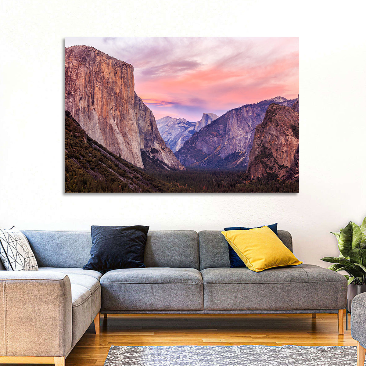 El Capitan at Tunnel View Wall Art in a room, landscape