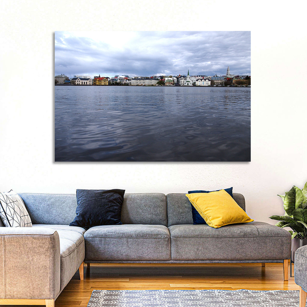 Tjörnin Reykjavik Skyline Wall Art