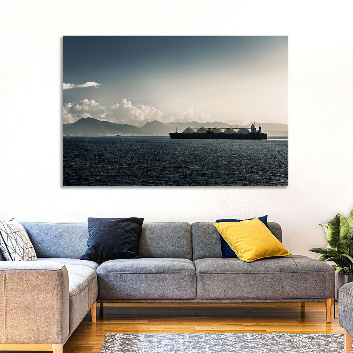 Lng Tanker at Sea Wall Art in a room, landscape