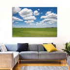 Cloud Filled Sky Over Meadow Wall Art