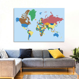 Colored World Map Wall Art